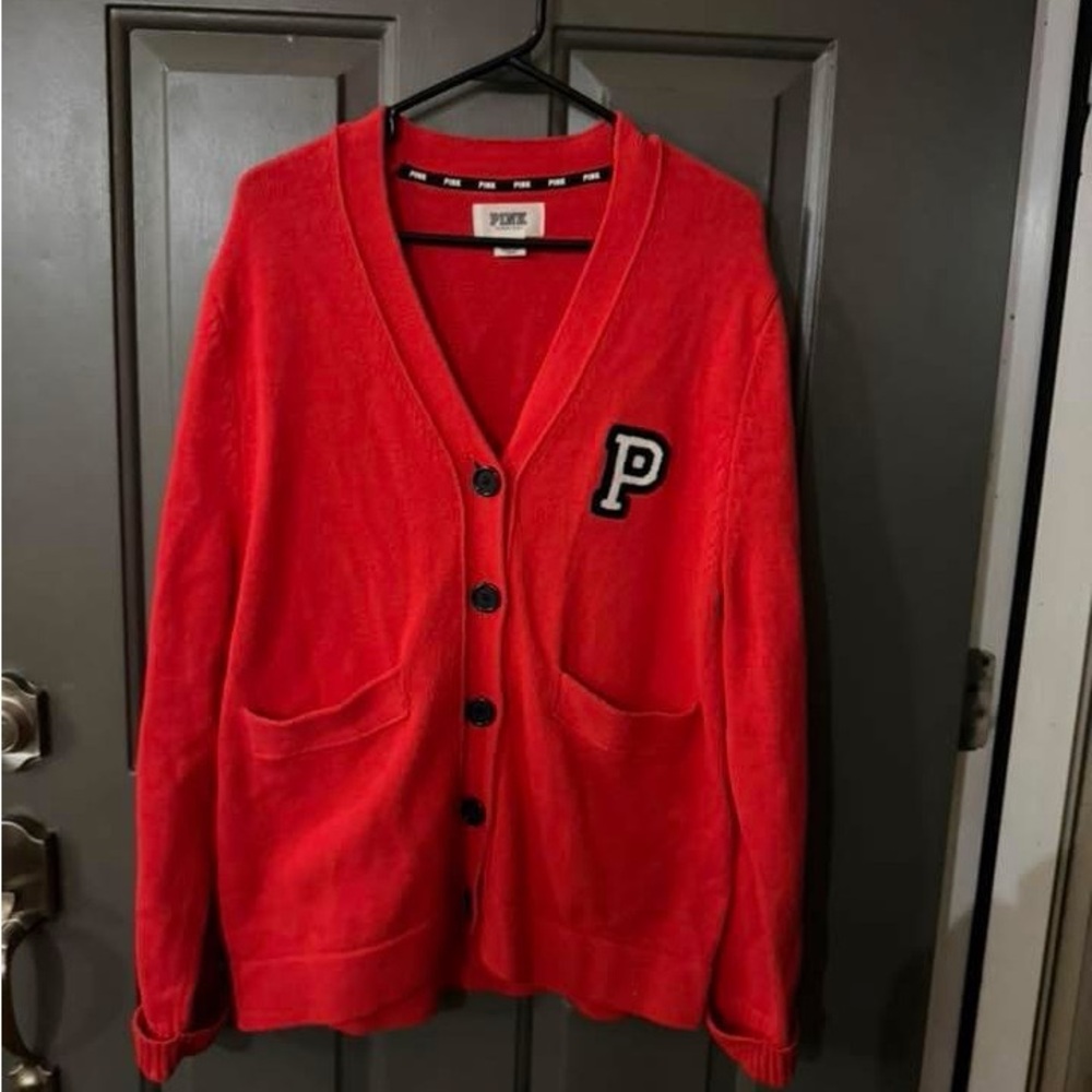 Victoria’s Secret Pink Letterman’s Cardigan Size Large